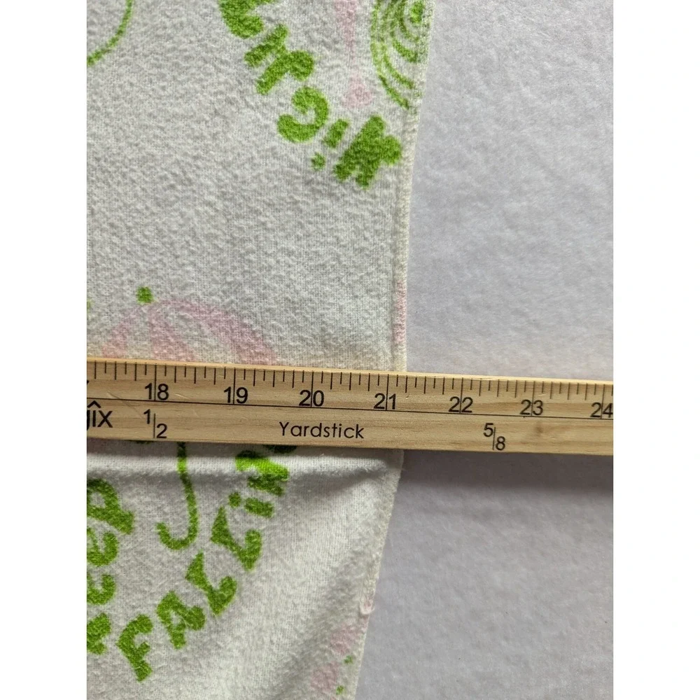 Vintage Flannel Baby Receiving Blanket Green‎ Pink